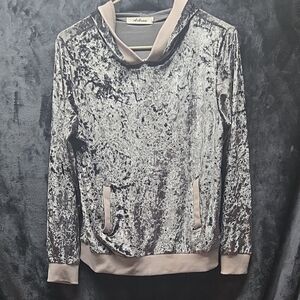 Aldo Women's Long Sleeve Velvet Top - Silver